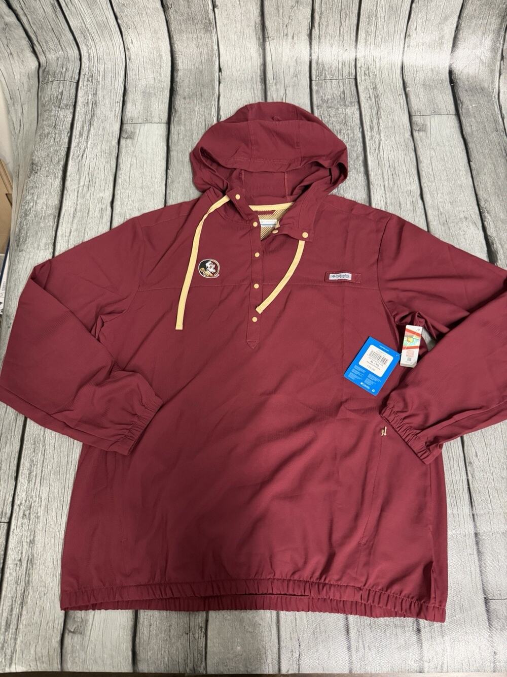 NWT Women's Columbia FSU Seminoles Tamiami Omni Wick Hoodie Jacket XL Garnet